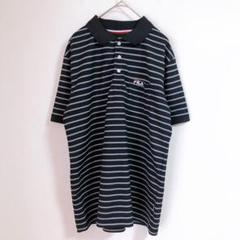 【FILA】（L）ボーダー柄半袖ポロシャツ/カジュアルシャツ/着回し抜群コーデ