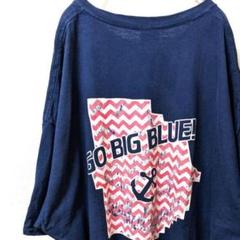 ギルダン ゴー ビッグ ブルー！ イカリ Tシャツ ネイビー 紺色 2XL古着