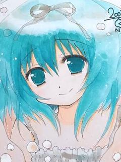 直筆手描きイラスト美少女サイン色紙イベントグッズ NYAGO女の子