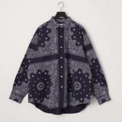カネマサ　46GAtmosphereBandanaPrintShirt NAVY