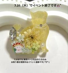 ヘアゴム レジン 大きなポッテリ三毛猫ちゃんとマトリカリア ヘアゴム レジン 可愛いエンゼルフィッシュマトリカリアと貝殻