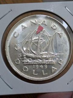カナダ　１９４９年  1 ドル銀貨  ニューファンドランド州統合記念 カナダ 1949年 1 ドル銀貨 ニューファンドランド州統合記念