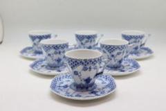 ロイヤルコペンハーゲン ブルーフルーテッドフルレース カップ&ソーサー 顔付き