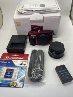 Nikon 1 J3 レッド｜10-30mm VR レンズセット・付属品完備 Nikon 1 J3 レッド｜10-30mm VR レンズセット・付属品完備