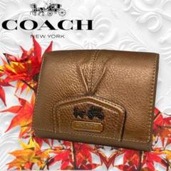 Ⴤ1271 ꕤ極美品 COACH コーチ 二つ折り 財布 レザー ラウンド