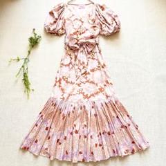 【美品】ケイトスペード　エキゾティック ブルーム ポプリン ロングワンピース
