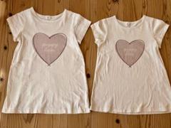 Devirock キッズ　Tシャツ　130 140 姉妹　お揃い　ハート　2枚