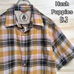 美品★ハッシュパピー【Hush Puppies】コットンリネンシャツ チェックL