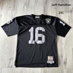 Jeff Hamilton RAIDERS ゲームシャツ 黒 2XL ワッペン RAIDERS NFL フットボールシャツ ゲームシャツ レイダース