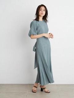Snidel❤︎大人可愛いストライプボリュームAラインフレアワンピース SNIDEL（スナイデル）の「ボリュームフレアワンピース