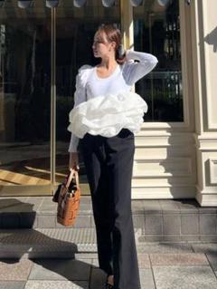 Bibiy. AMELIE PEPURAMU KNIT ぺプラムパールニット bibiy AMELIE PEPURAMU KNIT