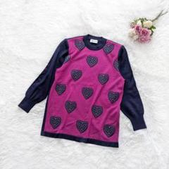 【美品】イヴサンローラン　紫ニット　セーター　アウター サンローラン SAINT LAURENT ニット（イヴサンローラン 90s