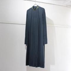 ohta オオタ ウール混 スリットネック レイヤードワンピース SS 黒 ohta オオタ ウール混 スリットネック レイヤードワンピース SS 黒