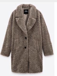 ZARA テクスチャー入り生地コート 大人かわいいZARAザラMサイズ テクスチャー入り生地コート