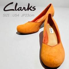 Clarks クラークス スエード パンプス オレンジ 23cm us4