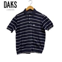 DAKS 黒ポロシャツ LBサイズ 大きいサイズ44 DAKS ブラック 半袖 ポロシャツ カットソー 新品