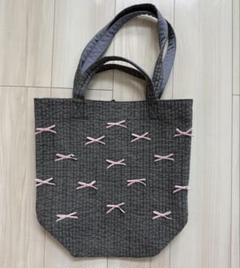 ジプソフィア　ピクニックバッグM GYPSOPHILA - gypsohila picnic bag(M)グレー リボンバッグの