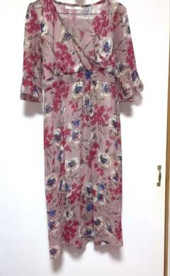 美品☆GRLカシュクール花柄シフォンワンピース