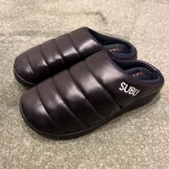 SUBU × BEAMS 黒 キルティングスリッパ 合成皮革