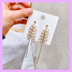 ❤︎人気❤︎ ピアス 大ぶりピアス 大人可愛い パールピアス ハンドメイド