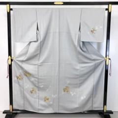 「大人気 新入荷 新品」に該当するファッション通販 訪問着 メルカリ - KK-2033 水銀色 金彩 葉模様 着物・浴衣