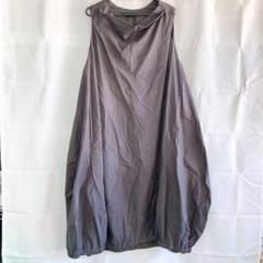 【美品】萌 モユル　麻　ARTMIX 変形 ロングコート　カーキ 裏地配色ロングMA-1(大きいサイズ) / コート | エスニック