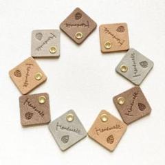 ＊Handmade＋リーフ＊　モダンカラー　革タグ　床革　ハンドメイド　9枚のサムネイル