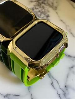 Apple Watch 46mm ラバーバンドベルト & カバーケースセット@z