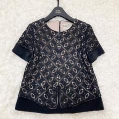 美品♡ シーニューヨーク　カットソー　ブラウス　レース　シルク　半袖　4