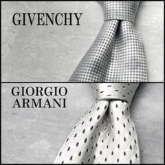 美品 GIVENCHY ジャガード 水玉 ドット柄 4Gロゴ ネクタイ シルバー 美品 GIVENCHY ジャガード 水玉 ドット柄 4Gロゴ ネクタイ