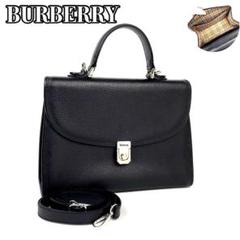 Burberrys バーバリー 黒 レザー ハンドバッグ ノバチェック バッグ ✨️美品✨️ BURBERRY バーバリー ハンドバッグ ノバチェック