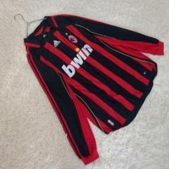 アディダス (XL) ACミランユニフォーム サッカー 赤黒ストライプ