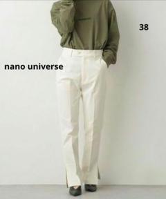 タグ付き未使用品　ナノユニバース　ストレッチツイルセミフレアパンツ レディース