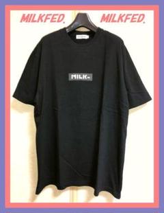 ☆ミルクフェド☆超美品♪完売ユニセックス定番プレートロゴTシャツXL黒☆
