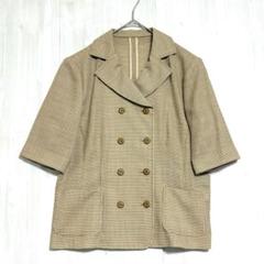 レリアン　チェックテーラードジャケット　【美品】　ベージュ　9 / M