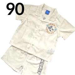 ディズニー ミッキー セットアップ シャツ ショートパンツ アイボリー 90
