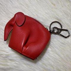 LOEWE 象型キーホルダー LOEWE ロエベ ゾウモチーフ チャーム キーホルダー カーフ