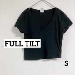 即購入OK✨FULL TILT【S】ブラック Vネック Tシャツ ショート丈