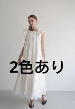 Acka. flower lace drape one-piece