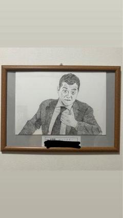 南口清ニ作　モノクロ 人物鉛筆画 ６号フレーム付き　東京芸術大学　油絵科大学院 南口清ニ作モノクロ 人物鉛筆画 6号フレーム付き東京芸術大学