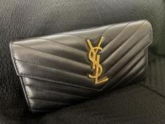 Yves Saint Laurent キルティング 長財布 ブラック