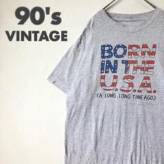 2591 90s シングルステッチ ヴィンテージ　ロゴ　半袖　Tシャツ　グレー