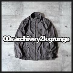 y2kグランジ フーデッドブルゾン ダブルジップ ギミック 短丈00s