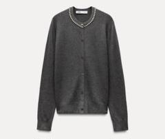 大特価放出！ ZARA ビジューネックニットジャケット メルカリ - Mサイズ トップス
