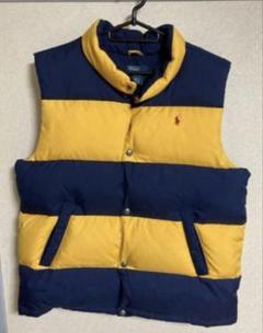 ネイビー ダウンベスト イエロー裏地 Polo by Ralph Lauren ダウンベスト XL ネイビー/イエロー