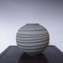 NO561 尾形香三夫 練上 壷 花器 銘有り 作家物 陶芸 美術工芸