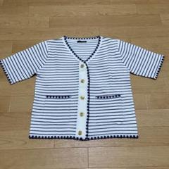 サマーツイード風配色ニットカーディガン