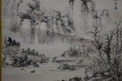 真作/田能村直入/小虎/秋景山水図/桐識箱付/布袋屋掛軸HE-576 真作/田能村直入/小虎/秋景山水図/桐識箱付/布袋屋掛軸HE-