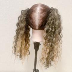 ヘアゴムエクステ ウェーブ ツインテール 2本セット