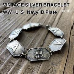 純銀　スウィートハートジュエリー　usn ネイビー　ミリタリー 40s USN スウィートハートジュエリー ハートブレスレット 蛇腹